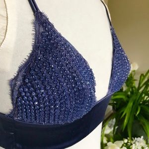 La Perla Glimmering Soutache beaded silk bra 34 B